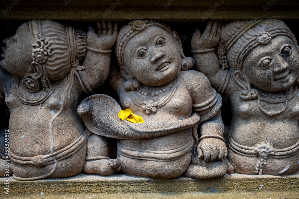 Wall mural religious relief statue at kelaniya temple