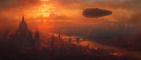 Fiction scene of a spaceship coming into dock