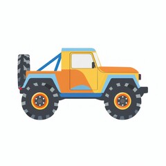 Fototapeta premium off road car flat illustration isolate on white background
