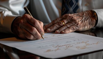 close up man hand signing an agreement