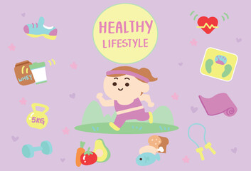 Healthy lifestyle illustration.