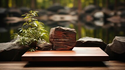 amazing podium product stand or display with blur background and cinematic light