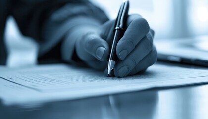 Businessman Signing Contract,  Close up of hand businessman signing  a form agreement with pen