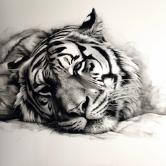 Watercolor black and white animal