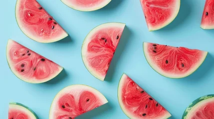 Foto op Plexiglas Refreshing background with watermelon slices © FrankBoston