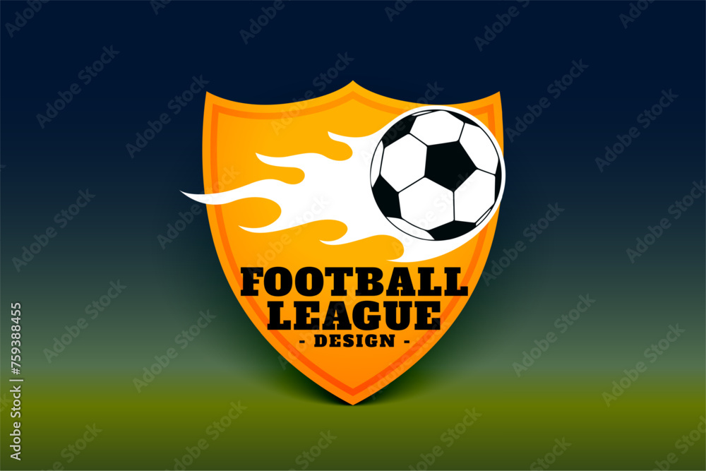 Poster modern soccer premier league background with shield logo design