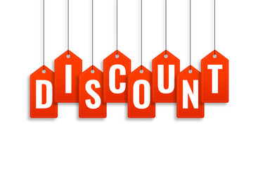 creative discount banner in hanging tag style
