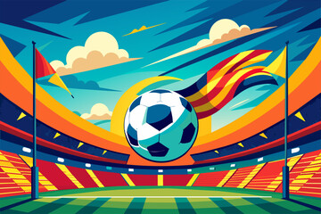 Sport soccer background are sports field ground view at night - obrazy, fototapety, plakaty