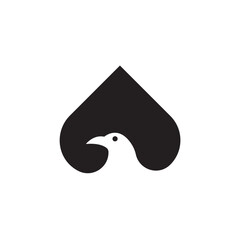poker bird logo design simple