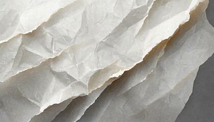 Illustration of crumpled, wet and torn white paper.
