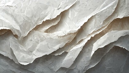 Illustration of Crumpled and wet white paper texture.
