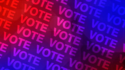 Voting with vote word election campaign presidential election politics, and abstract background typography