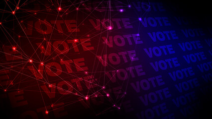 Political typography connected lines of vote text and election background create inspiring design for presidential elections
