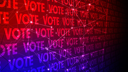 Election vote text and connected lines concept for political information layout and typography