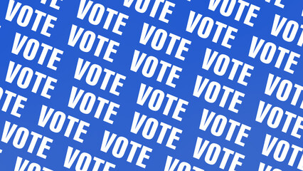 Election background with blue backdrop and vote text political inspiration for presidential election results and debate