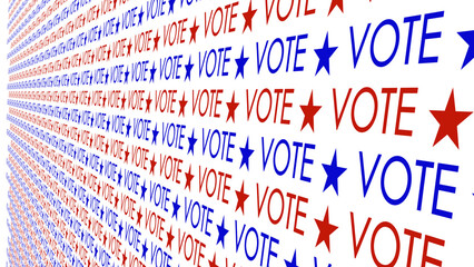 Vote text on white background political presidential election template with creative design idea