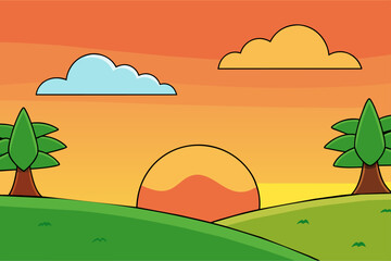 Fototapeta premium sunset background is tree