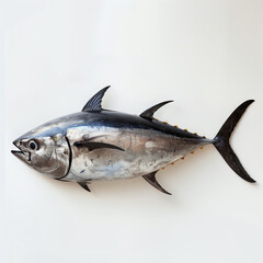 Full body of black fin tuna on white background. Generative AI. - 759397872