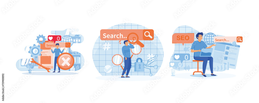 Poster blog promotion mistake. idea of search engine optimization for blog promotion. content production wi