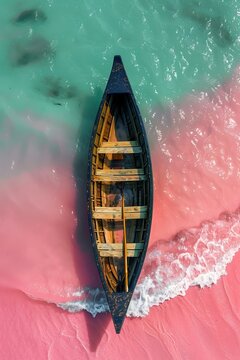 boat sitting beach near deep soft pink color transparent ayahuasca ceremony swirling paint princess view ravine passages dirty travel