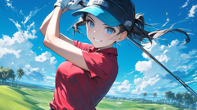 ゴルフプレイヤーの美少女8
