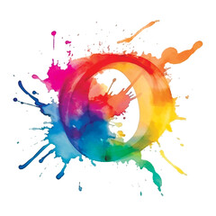 Spectrum Rainbow colors watercolor splash splatter stain brush strokes on white background. Modern vibrant aquarelle spot. isolated painting design on white. Element. Vector watercolor illustration
