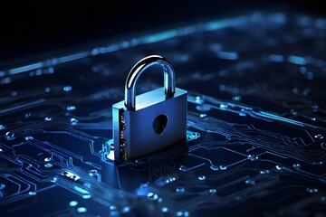 Cybersecurity and privacy concepts to protect data. Lock icon and internet network security technology. Virtual screen interfaces. National Cyber Security Awareness Month October