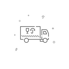 Cargo taxi simple vector line icon. Symbol, pictogram, sign isolated on white background. Editable stroke