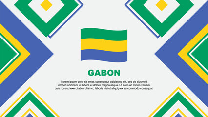 Gabon Flag Abstract Background Design Template. Gabon Independence Day Banner Wallpaper Vector Illustration. Gabon Independence Day