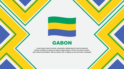 Gabon Flag Abstract Background Design Template. Gabon Independence Day Banner Wallpaper Vector Illustration. Gabon Vector