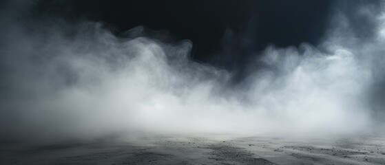 Fototapeta premium Smoke On Cement Floor With Defocused Fog for present product