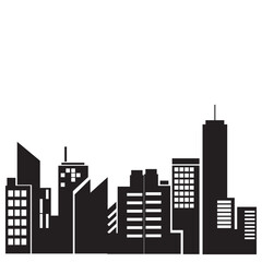 flat silhouette city landscape vector