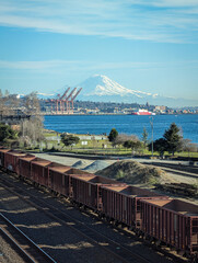 Mt Rainier with railway
