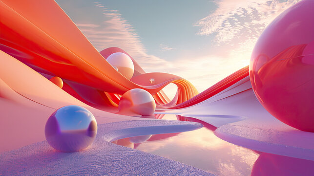 Beautiful 3d render, Abstracts of background, illustration design.