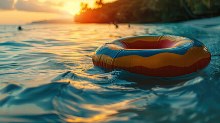 Close up fancy floating on the beach,summer time concept. - Powered by Adobe