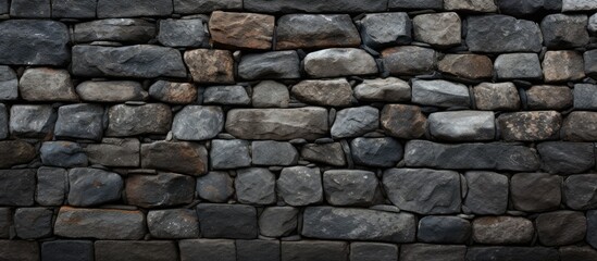 Fototapeta premium Varnished cobblestone stone wall.