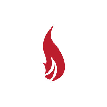 flat drawn red fire element illustration
