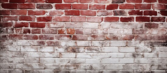 White and red brick wall for background texture