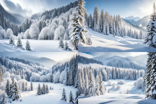 snow covered trees