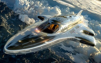 A luxury cruise ship in space
