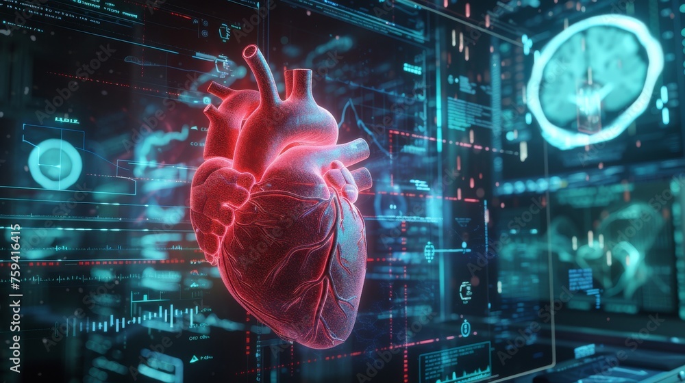 Poster artificial intelligence analysing heart scan data