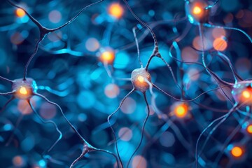 Future of neurology Genetically engineered neurons - obrazy, fototapety, plakaty