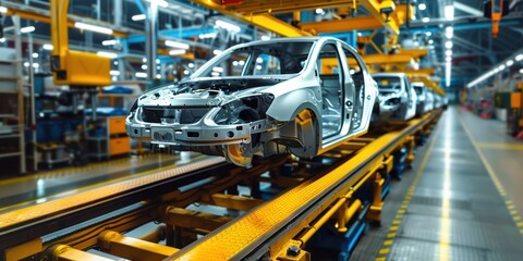 automotive factory, car producing industry 