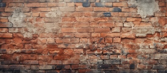 Aged bicolored brick wall backdrop texture