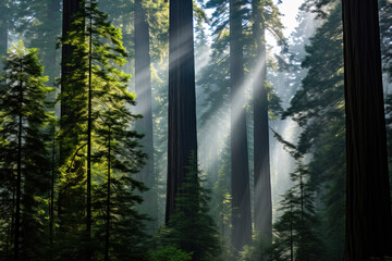 Fototapeta premium forest in fog.