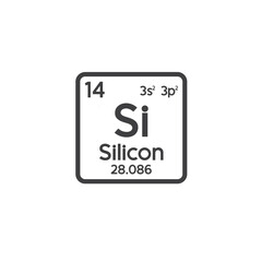 illustration of silicon, silicon icon, vector art.