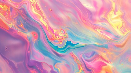 Abstract colorful pink, purple, yellow and blue mix, in the style of holography background.
