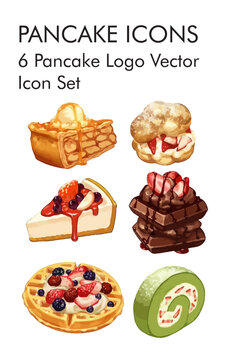 Pancake logo vector icon set