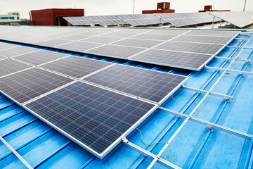 Solar photovoltaic power generation built on factory roof