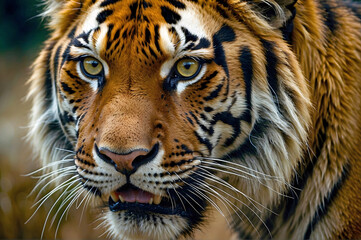 Close Up of a Majestic Bengal Tiger
